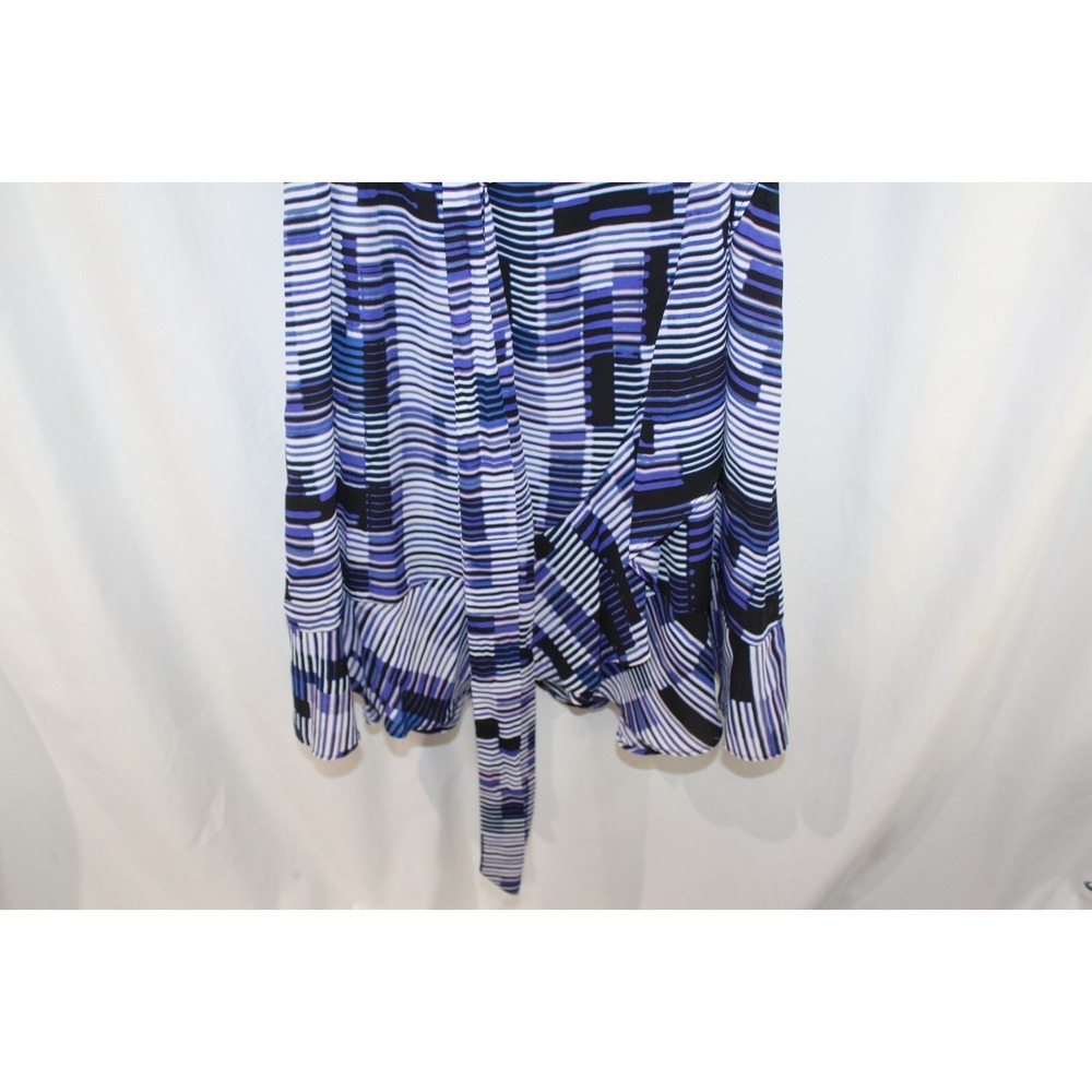 City Chic Isabella Hypnotize Print Tie Waist Faux Wrap Ruffle Dress XS/14 NWT - Picture 5 of 7
